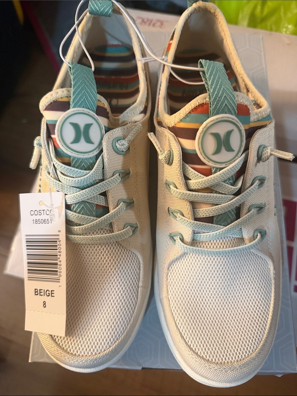 Hurley Kids Beige Sneakers with Mint Accents